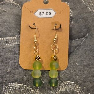 Elegant Green Beaded Earrings